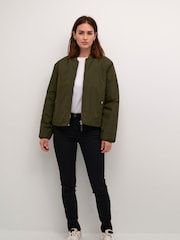 Kaffe Green Lexis Casual Fit Zipper Jacket - Image 4 of 7