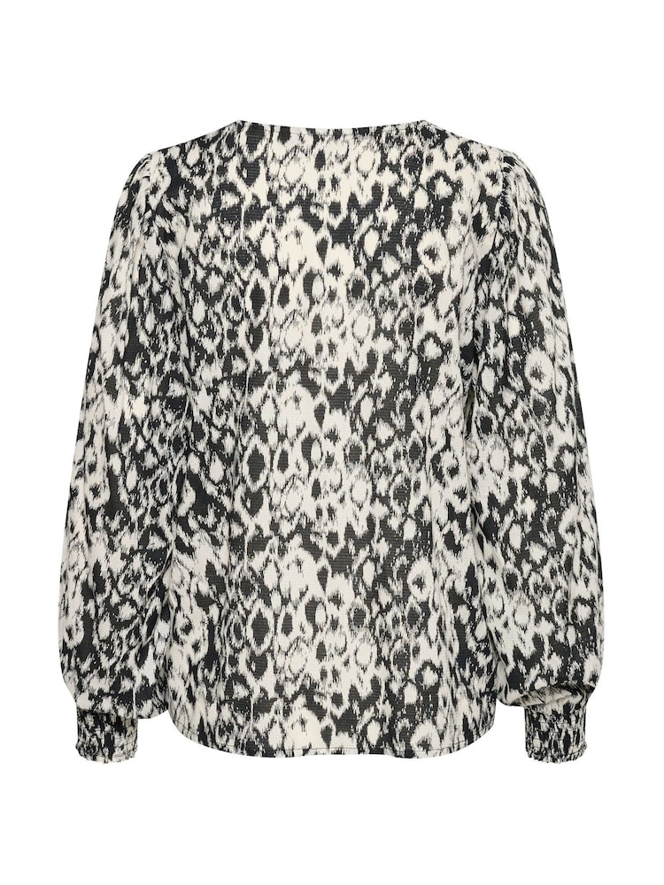 Kaffe Regular Fit Dagmar V-Neck Black Blouse - Image 6 of 6