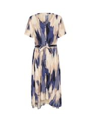Kaffe Beathe Buttons V-Neck Belted Maxi Dress - Image 4 of 5