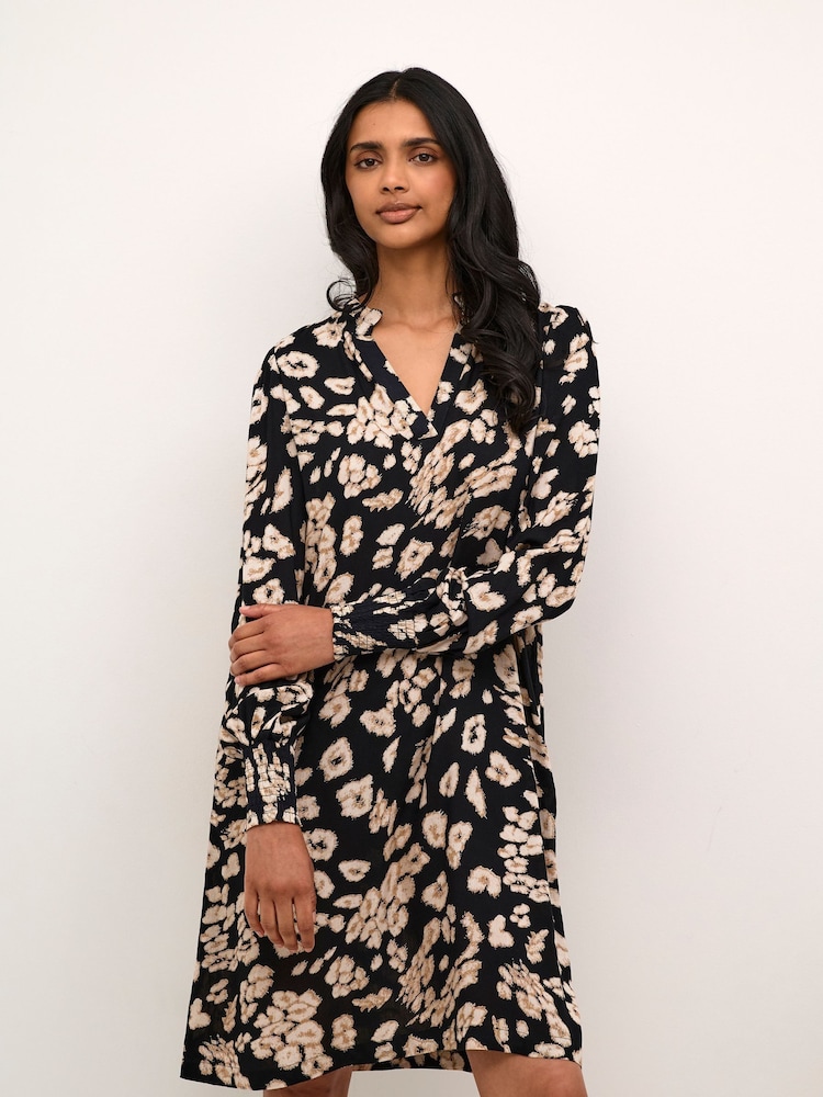 Kaffe Beathe Above Knee Length A-line Black Dress - Image 1 of 3