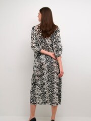 Kaffe Dagmar V-Neck 3/4 Sleeve Maxi Black Dress - Image 3 of 3