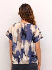 Kaffe Beathe Round Neck Short Sleeve Black Blouse - Image 2 of 6