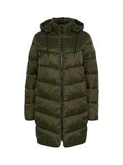 Kaffe Green Susanne Hooded Zipper Puffer Coat - Image 5 of 5