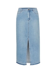 Kaffe Blue Margot Maxi Length 100% Cotton Denim Skirt - Image 3 of 4