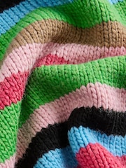 Pink Multi Bright Half Sleeve Crew Neck Jumper with Wool - Image 6 of 7