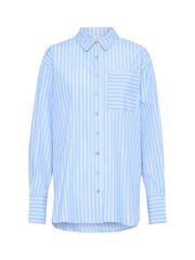 Kaffe Blue Mackie Oversized Fit Stripes Shirt - Image 6 of 7