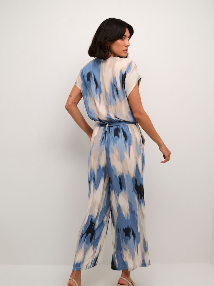 Kaffe Beathe Short Sleeve V-Neck Black Jumpsuit - Image 2 of 4