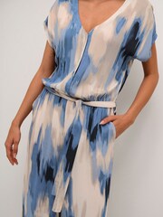 Kaffe Beathe Short Sleeve V-Neck Black Jumpsuit - Image 3 of 4