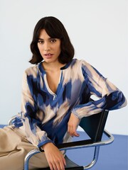 Kaffe Arona V-Neck Long Sleeve Black Blouse - Image 1 of 6