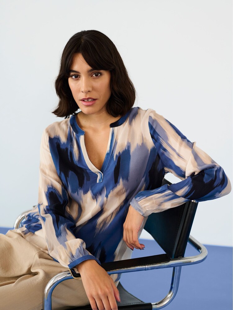 Kaffe Arona V-Neck Long Sleeve Black Blouse - Image 1 of 6
