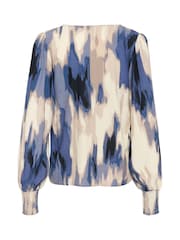 Kaffe Arona V-Neck Long Sleeve Black Blouse - Image 6 of 6