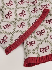 Laura Ashley Red White Bow Trellis Printed Christmas Pyjama Set - Image 10 of 10