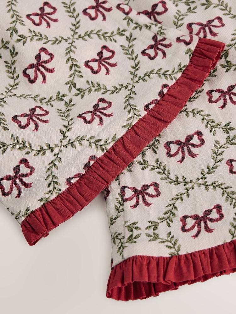 Laura Ashley Red White Bow Trellis Printed Christmas Pyjama Set - Image 10 of 10 Laura Ashley Red White Bow Trellis Printed Christmas Pyjama Set - Image 10 of 10