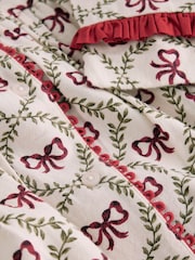 Laura Ashley Red White Bow Trellis Printed Christmas Pyjama Set - Image 8 of 10