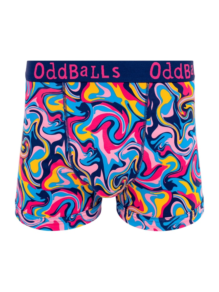 OddBalls Pink Ripple Print Boxers - Image 1 of 4 OddBalls Pink Ripple Print Boxers - Image 1 of 4