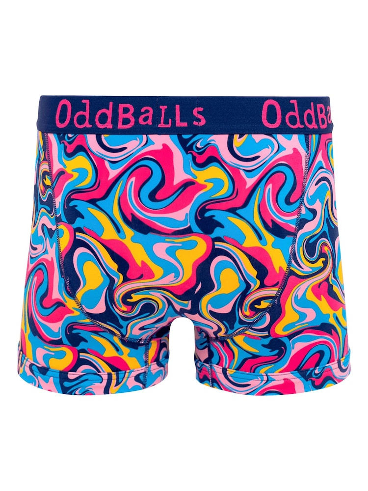 OddBalls Pink Ripple Print Boxers - Image 2 of 4 OddBalls Pink Ripple Print Boxers - Image 2 of 4