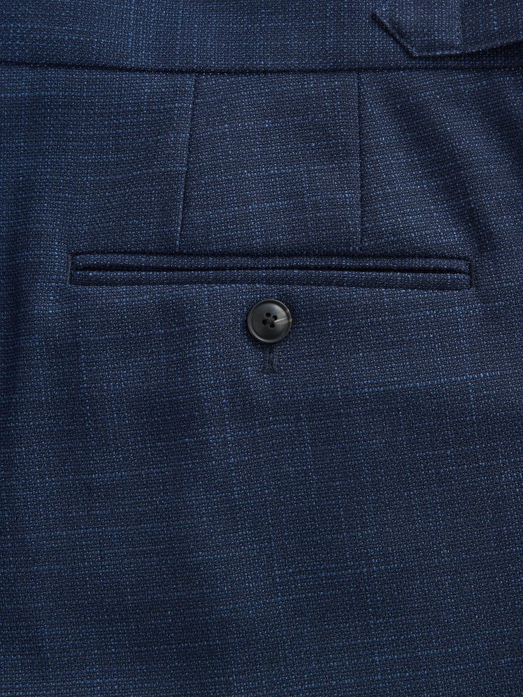 Bleu marine - Pantalons texturés coupe slim avec ajustement latéral - Image 3 of 9