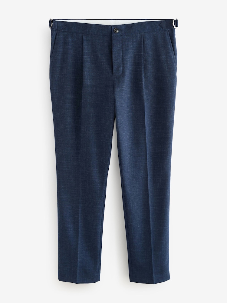 Bleu marine - Pantalons texturés coupe slim avec ajustement latéral - Image 6 of 9