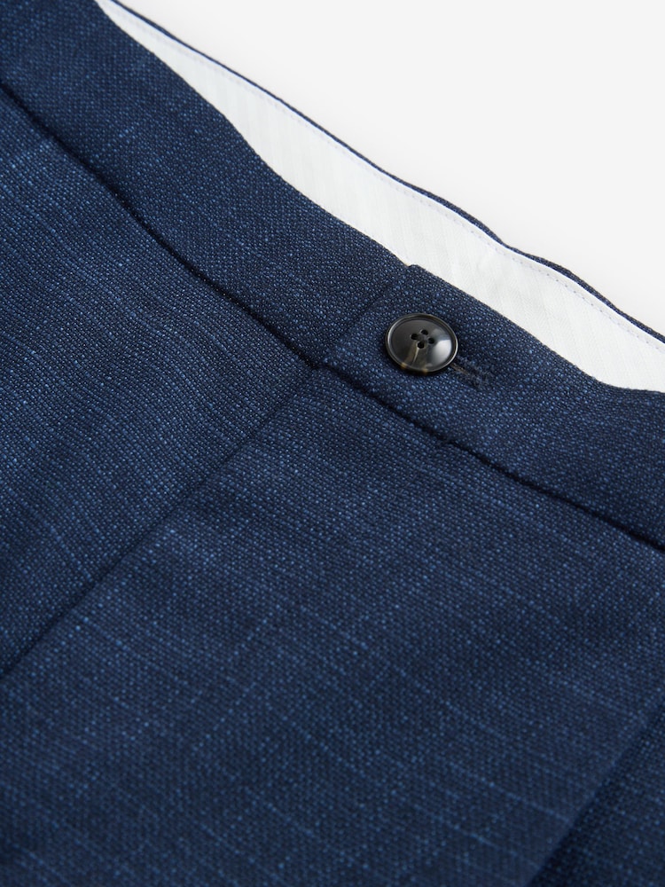 Bleu marine - Pantalons texturés coupe slim avec ajustement latéral - Image 7 of 9