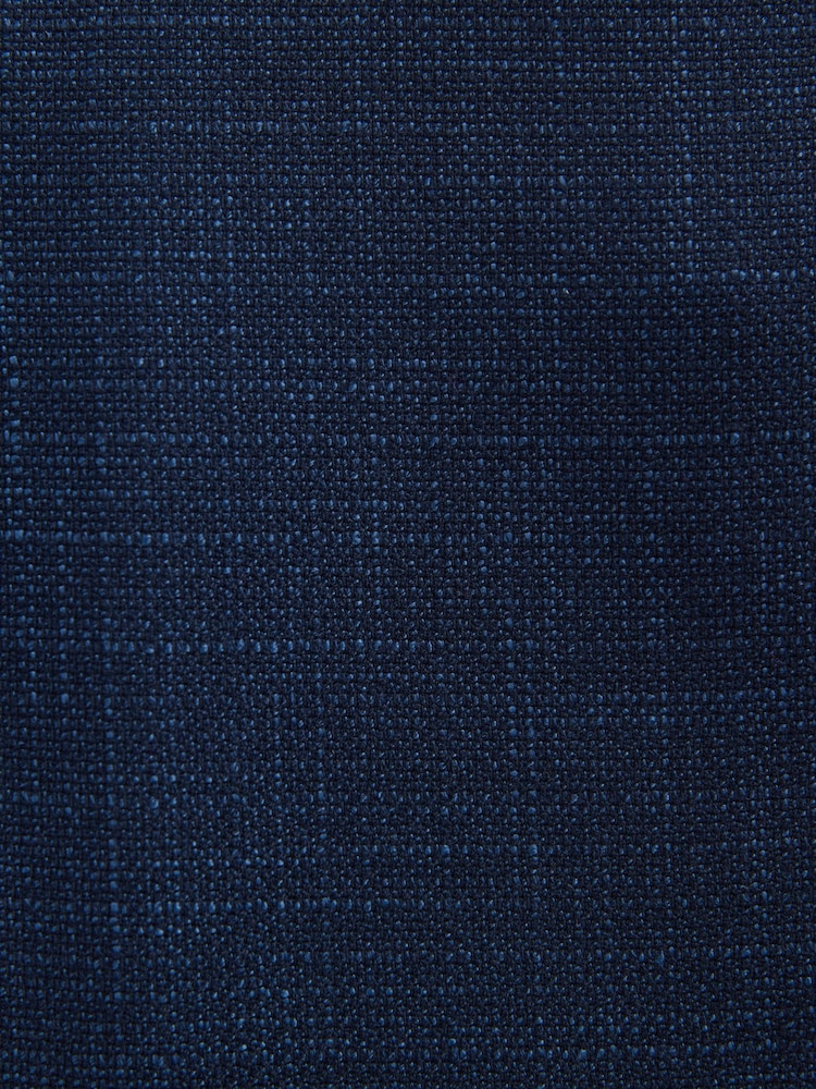 Navy Blue Slim Fit Textured Side Adjuster Trousers - Image 9 of 9