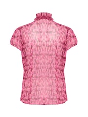 Saint Tropez Pink Lilja Short Sleeve Ruffle Blouse - Image 5 of 5