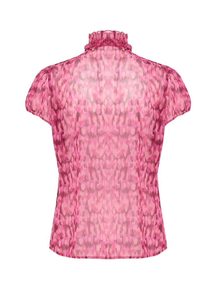 Saint Tropez Pink Lilja Short Sleeve Ruffle Blouse - Image 5 of 5