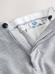 Grey Slim Fit Textured Side Adjuster Trousers - Image 12 of 12