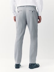 Grey Slim Fit Textured Side Adjuster Trousers - Image 3 of 12