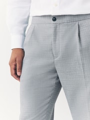 Grey Slim Fit Textured Side Adjuster Trousers - Image 4 of 12