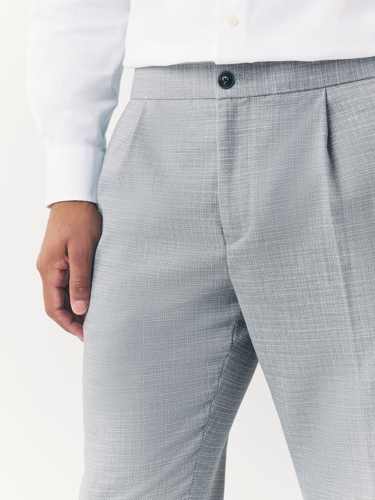Gris - Pantalons texturés coupe slim avec ajustement latéral - Image 4 of 12