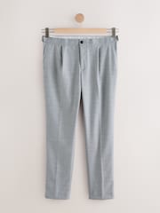 Grey Slim Fit Textured Side Adjuster Trousers - Image 6 of 12