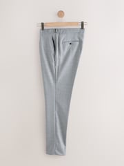 Grey Slim Fit Textured Side Adjuster Trousers - Image 7 of 12