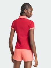 adidas Originals Red 3-Stripes Polo Shirt - Image 2 of 5