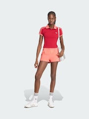 adidas Originals Red 3-Stripes Polo Shirt - Image 3 of 5