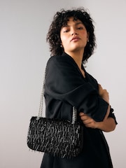 Black Beaded Shoulder Bag - Image 1 of 7