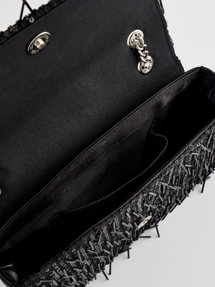 Black Beaded Shoulder Bag - Image 7 of 7