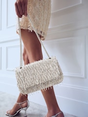 Silver Beaded Shoulder Bag - Image 1 of 9