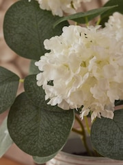White Artificial Vibernum Plant In Ceramic Country Pot - Image 2 of 5