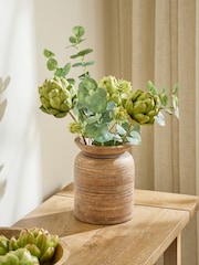 Green Artificial Artichoke Arrangement In Decorative Pot - Image 1 of 5