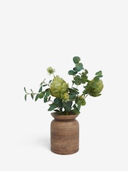 Green Artificial Artichoke Arrangement In Decorative Pot - Image 3 of 5