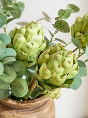 Green Artificial Artichoke Arrangement In Decorative Pot - Image 5 of 5