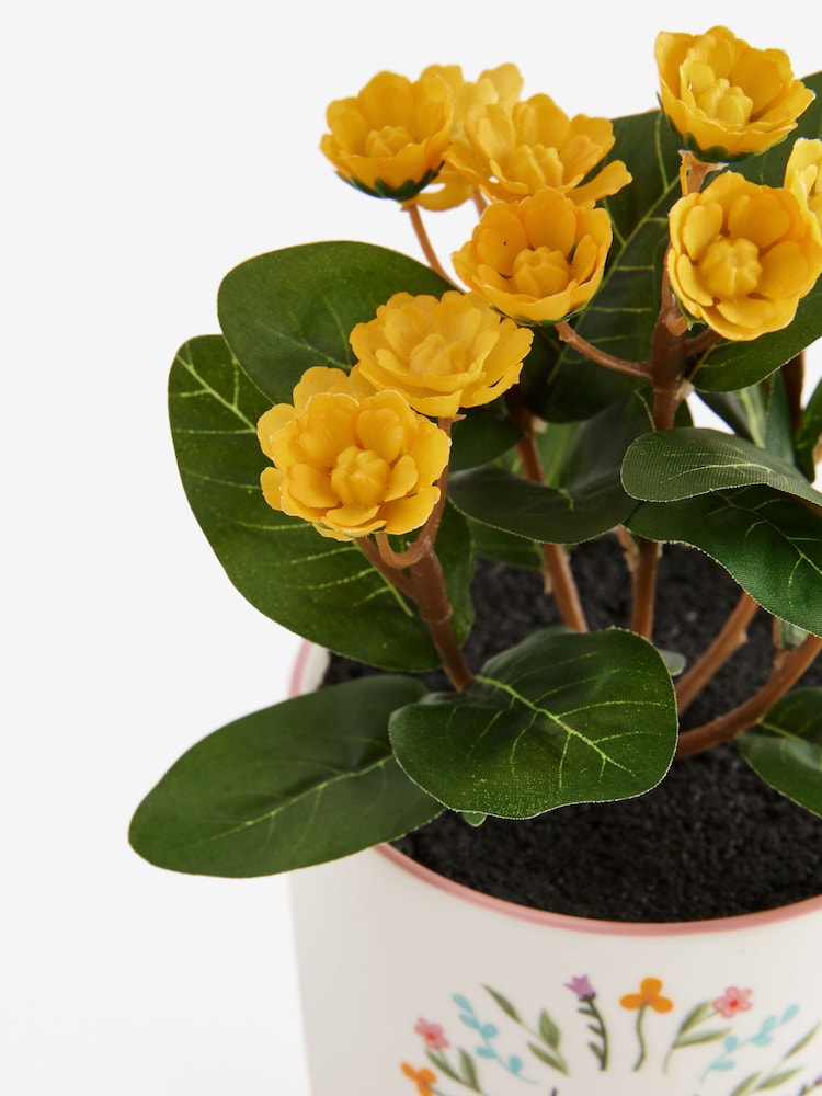Yellow Artificial Flower In Ceramic Sentiment Pot - Image 4 of 4