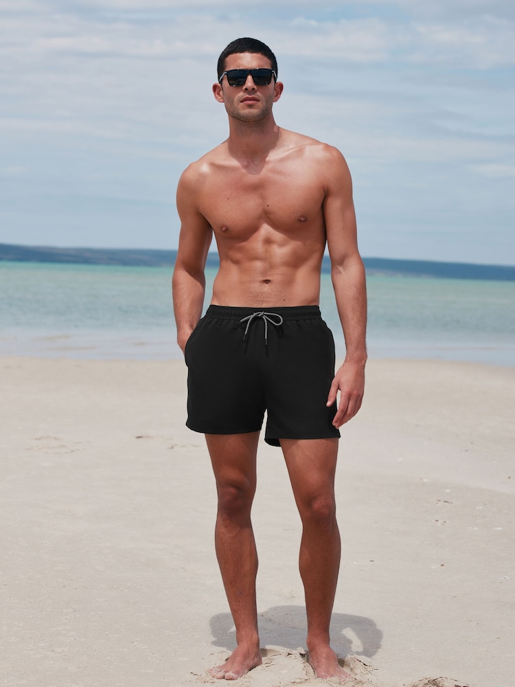 Black Essential No Logo Swim Shorts - Image 2 of 12
