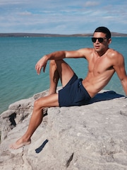 Navy Blue Essential No Logo Swim Shorts - Image 3 of 13