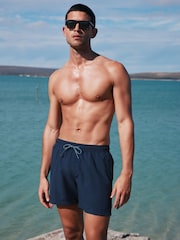 Navy Blue Essential No Logo Swim Shorts - Image 4 of 13