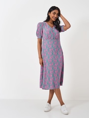 Crew Clothing Green Fleur Tea Dress - Image 1 of 5