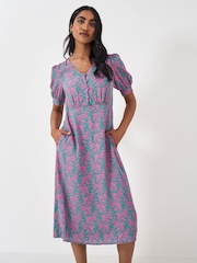Crew Clothing Green Fleur Tea Dress - Image 3 of 5