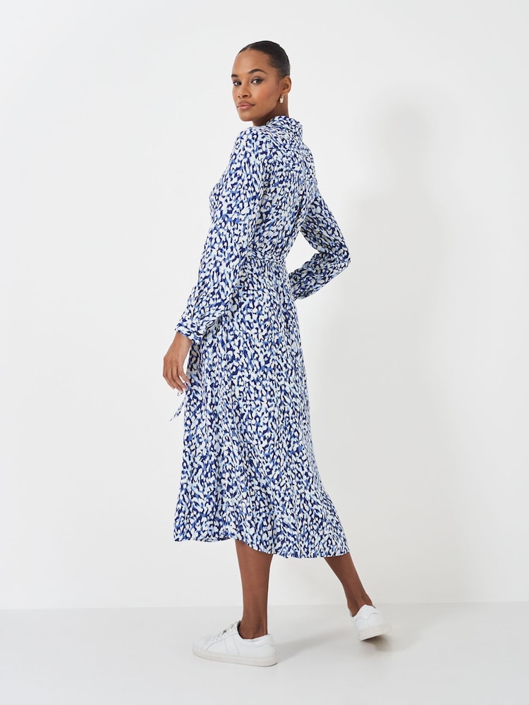 Crew Clothing Blue White Sienna Tie Waist Shirt Dress - Image 2 of 5