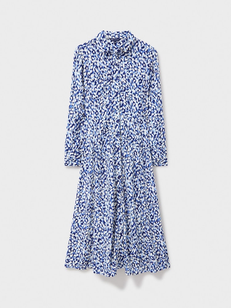 Crew Clothing Blue White Sienna Tie Waist Shirt Dress - Image 5 of 5