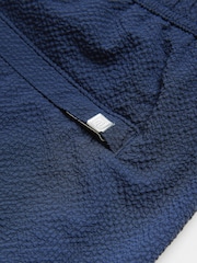 Navy Blue Seersucker Swim Shorts - Image 12 of 12
